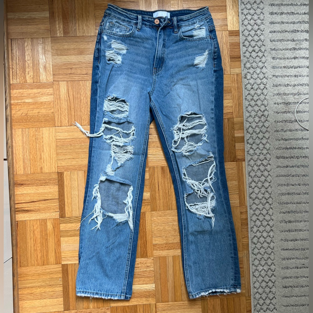 VERVET Blue Ripped Jeans High Rise Size 27
